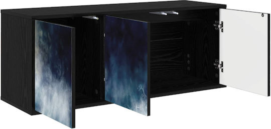 TV Stand Raalte Black Oak W102xD33xH40cm