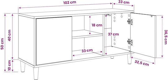 TV-Ständer Kiel Sonoma M102xP33xH50cm
