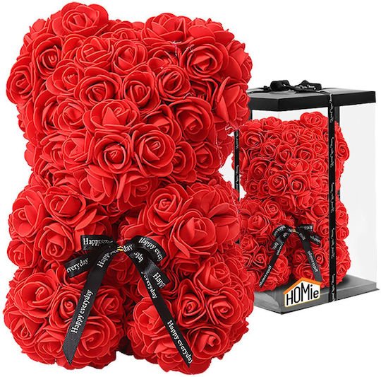 Bear of Artificial Roses 422982 Red 25cm in Box HOMie
