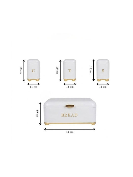 General Use Box with Lid Metallic White 19x19x19cm 1 Pieces