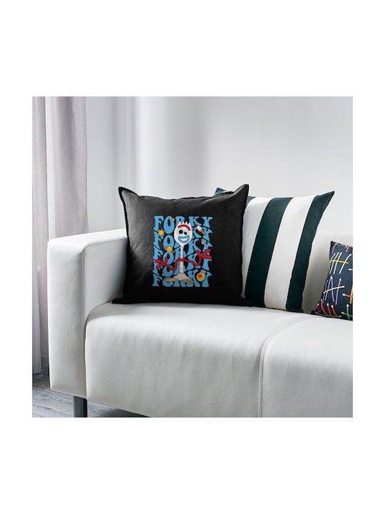 Koupakoupa Koupakoupa Sofa Cushion Forky 100% Cotton Black 50x50cm