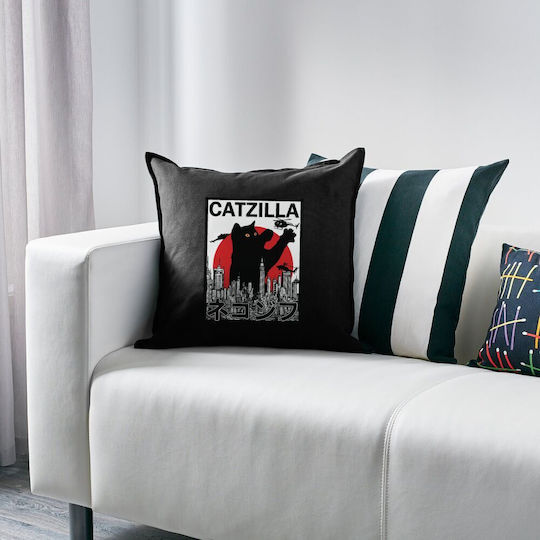 Koupakoupa Throw Pillow Catzilla