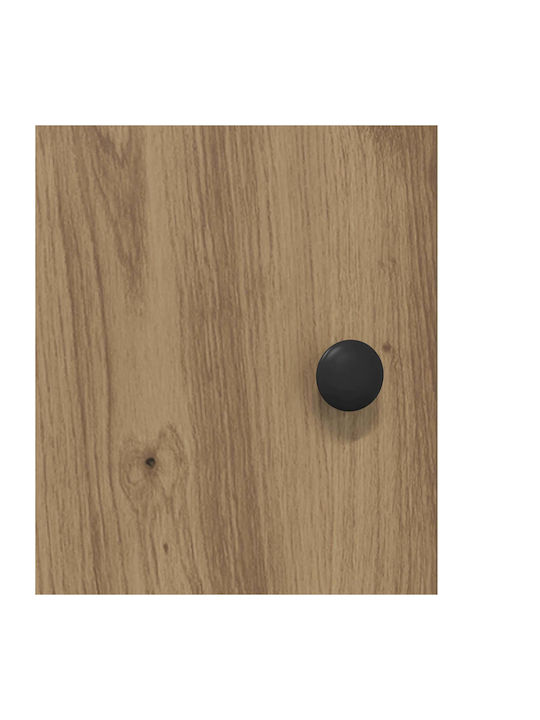Wooden Bedside Table with Metal Legs Brown 40x39.5x50cm