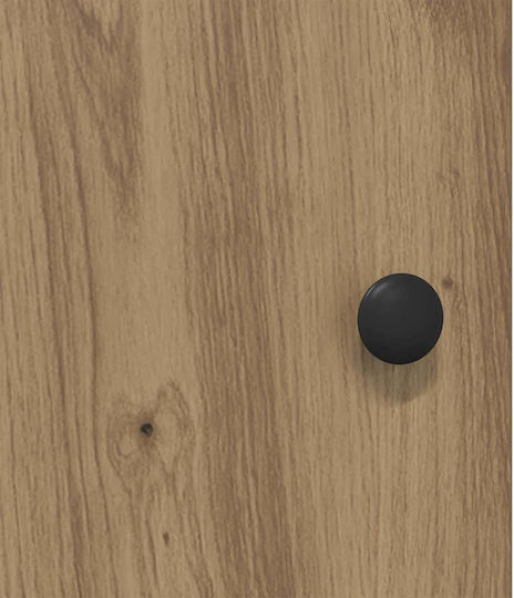 Wooden Bedside Table with Metal Legs Brown 40x39.5x50cm