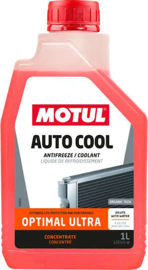 Motul Auto Cool Optimal Ultra Συμπυκνωμένο Αντιψυκτικό Υγρό Ψυγείου Αυτοκινήτου G12+ -37°C Πορτοκαλί Χρώμα 1lt