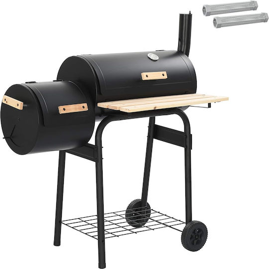 vidaXL Außengrill 103 x 60 x 113 cm aus Stahl Schwarz