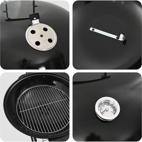 vidaXL Grătar Inox Peletă cu Termometru 107x107cm