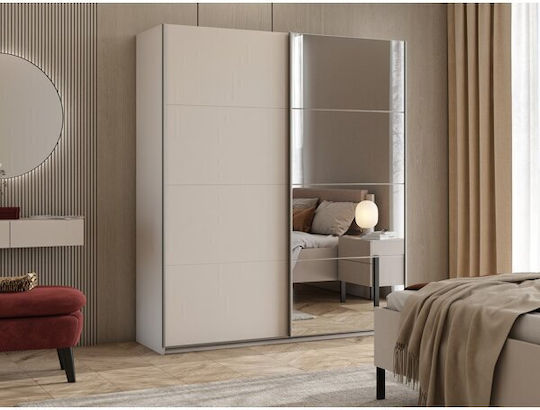 Melvele 126 Двойна Врата Гардероб Плъзгащ С Огледало 180x57x209cm Кашмир Melvele 126 Двойна Врата Гардероб Плъзгащ С Огледало 180x57x209cm Кашмир