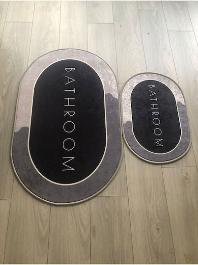 SteweHome Set Bath Mats Black 60x100cm 2 Pieces