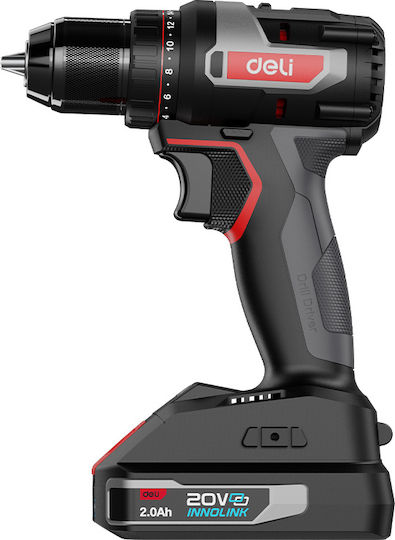 Deli DM131726 Percussive Battery Drill Driver Brushless 20V 2x2Ah