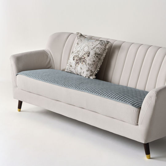 Kentia Mason Sesselüberwurf Zwei Seiten 75x160cm Rauchblau
