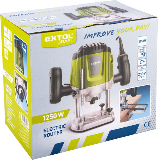 Router 1250w Extol Craft 408000 12000-30000/min Longitudinaler Führungsbit