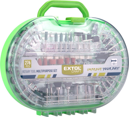 Комплект 276 Аксесоари За Мелачка Extol Craft 903772 3.2 Мм Опашка