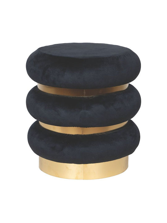 Stool For Living Room Upholstered with Velvet Black 41x41x40cm