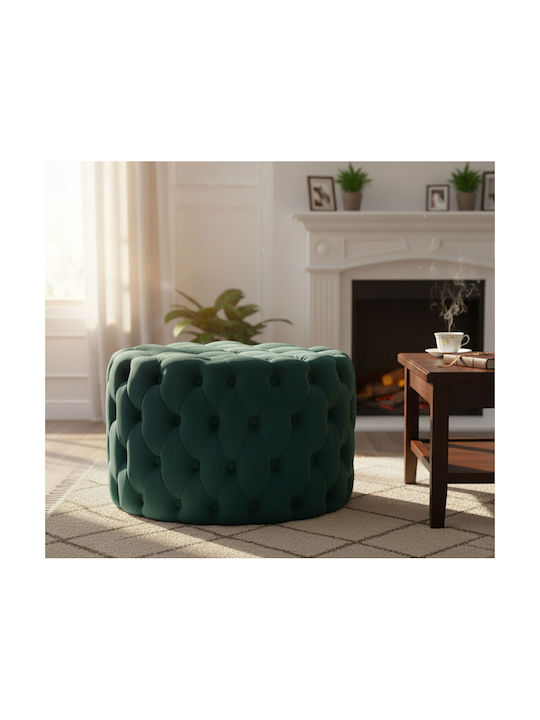 Living Room Stool Upholstered with Velvet Chromie Green 58.5x58.5x40cm