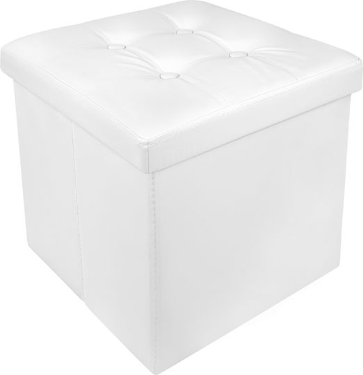 Scaun Suport pentru picioare Cu spațiu de depozitare Alb 38x38x38buc Scaun Suport pentru picioare Cu spațiu de depozitare Alb 38x38x38buc