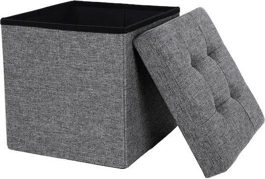 Taburet Camera De Zi Cu Spațiu De Depozitare Gri 38x38x38cm Taburet Camera De Zi Cu Spațiu De Depozitare Gri 38x38x38cm