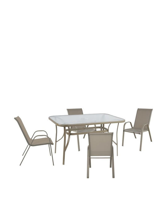 Set Sala De Mese Pentru Exterior Rio 5 Piese Bej E250,80