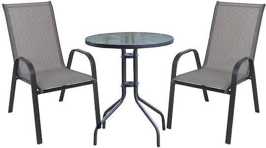 Dining Set for Small Outdoor Spaces Rio 3 Pieces Anthracite E270,51S