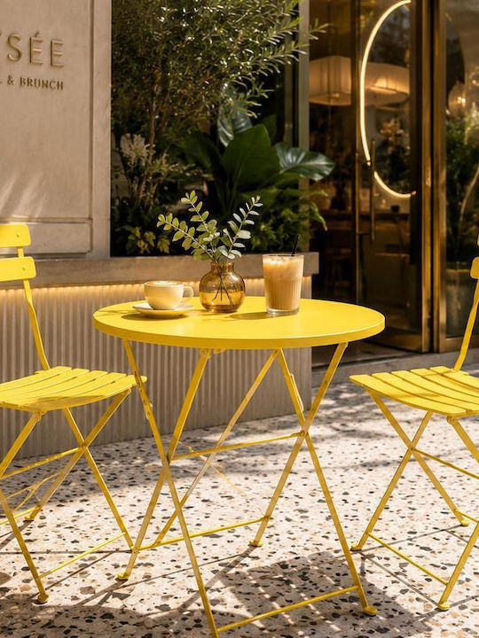 Dining Room Set for Small Outdoor Spaces 3 Pieces Yellow