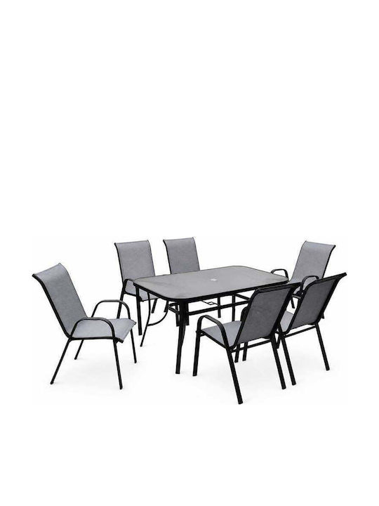 Garten- und Outdoor-Möbelsets Rio 6 Stück Schwarz E250,11
