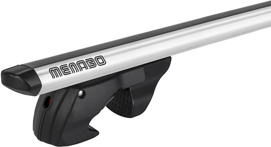 Menabo Car Roof Bars Aluminum Dozer XXL 150 Cm Silver Color Opel Combo D 2012>2018 Raised Rails Parallel Bars Set 2 Pieces 7500/mb Mp.7500/mb-17