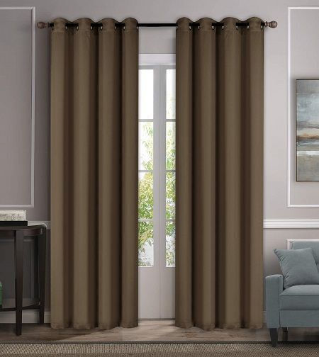 Import Hellas Затъмняващи Пердета с Копчета Кафяви 270x270см