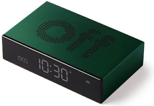 Lexon Flip Tabletop Clock LCD Plastic with Alarm Clock Green 94435DG