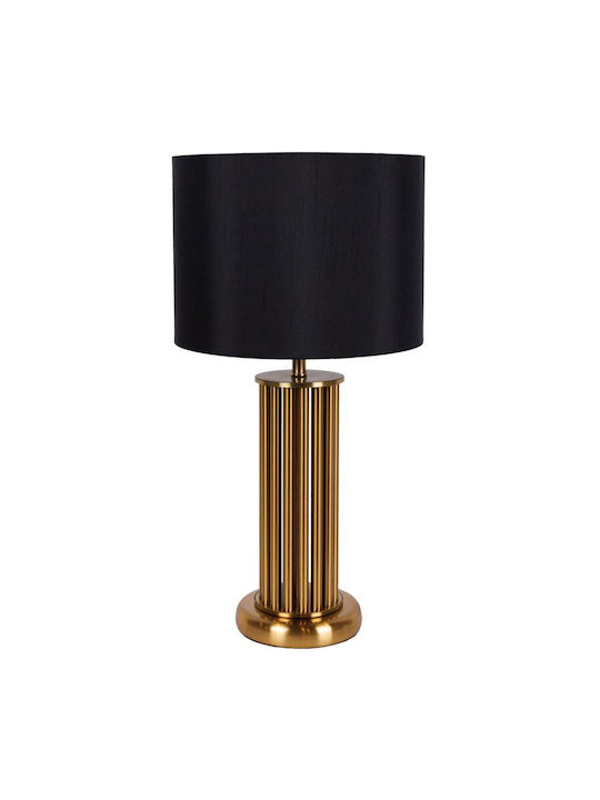 Metal Table Lamp for E27 Socket with Black Shade and Gold Base