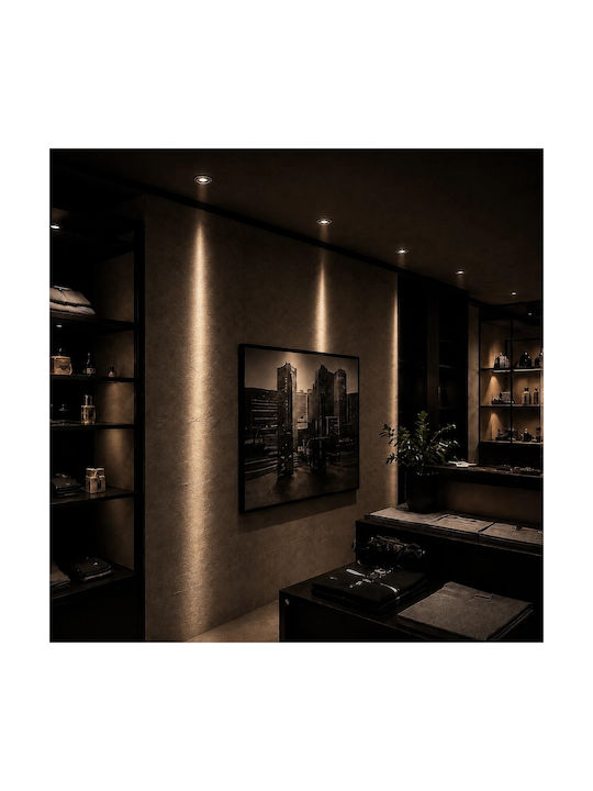 kelvo Metallic Recessed Spot with Built-in LED and Warm White Light White 5x5cm