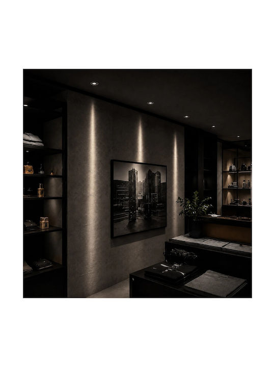 kelvo Metallic Recessed Spot with Built-in LED and Natural White Light White 5x5cm