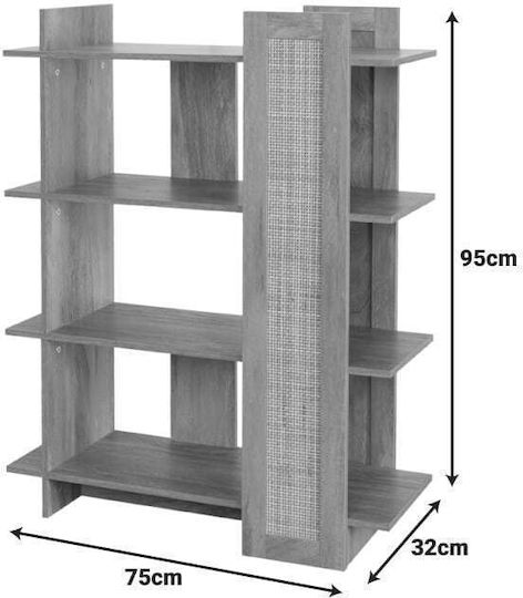 Bücherregal Oslo Sonoma 75x32x95cm