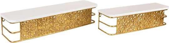 Shelves Wall 2pcs 60x15.5x11.5cm White, Gold Shelves Wall 2pcs 60x15.5x11.5cm White, Gold