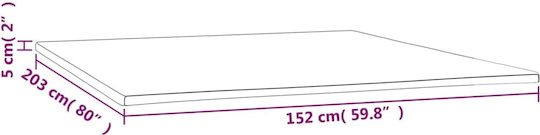 vidaXL Mattress Topper Double Foam with Removable Cover 152x203x5cm