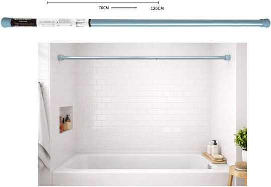 Tpster Telescopic Straight Shower Curtain Rod with Suction Cup Metallic Blue 70-120cm