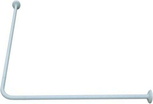 Sidirela Corner Shower Curtain Rod Wall Mounted Aluminium White 80x80cm