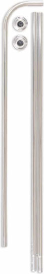 Dimitracas Corner Shower Curtain Rod Wall Mounted Aluminium Silver 80x170cm
