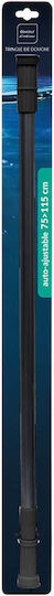 Telescopic Straight Shower Curtain Rod Aluminium Black 75-115cm