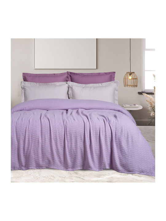 Das Home 0490 Pique Double Blanket 220x240cm Lilac