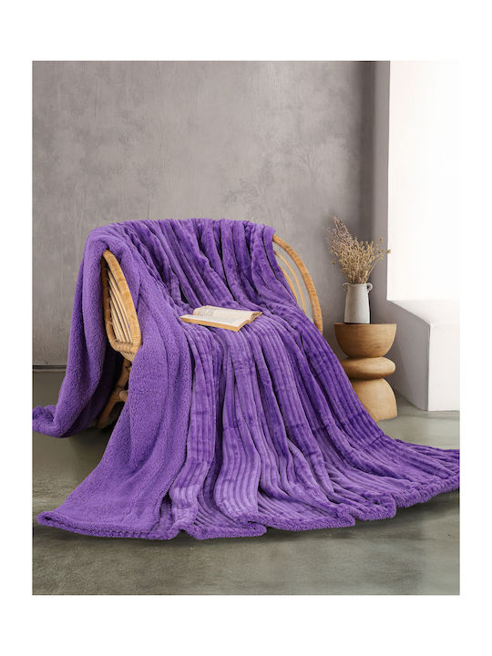 Rythmos Jollein Pătură Polar Fleece Superdublă 220x240 cm Mauve