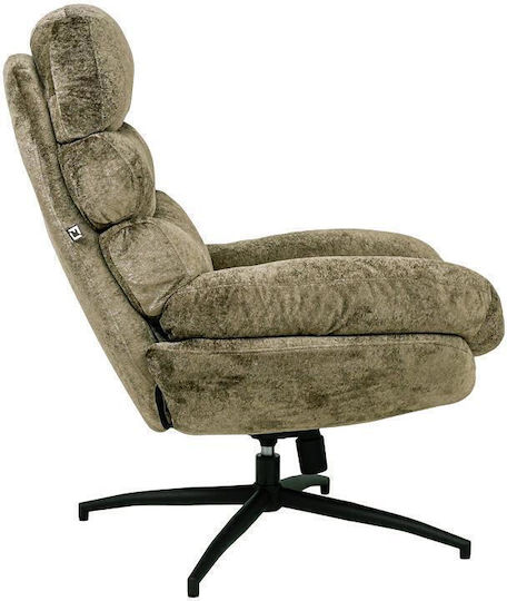 Fylliana Drehbarer Sessel mit Fußhocker Grau-Braun 93x78x99cm