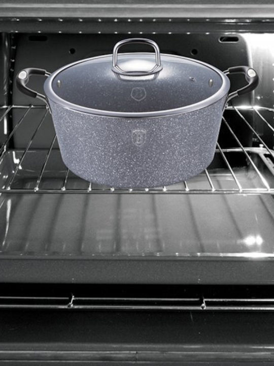 Berlinger Haus Stone Touch Line Cookware Set Made of Aluminum Gray with Stone Interior Coating 6 Pieces