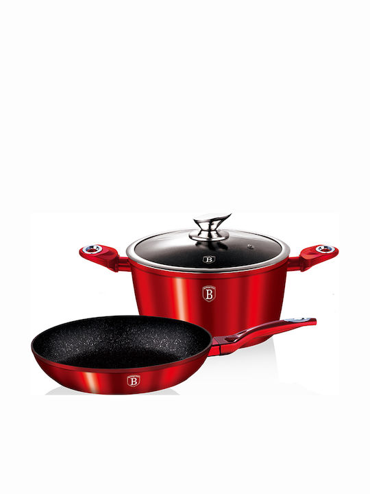 Berlinger Haus Metallic Touch Line Cookware Set Burgundy Collection With Non-Stick Coating 2 Pieces