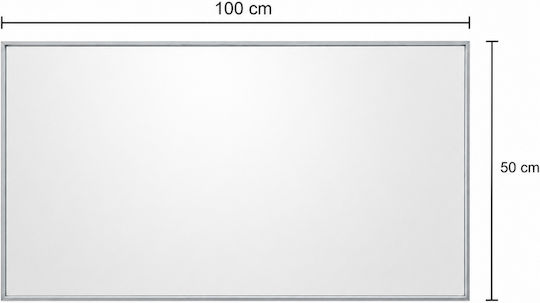 MRShome Oglindă de Perete cu Cadru Argintiu 100x50cm