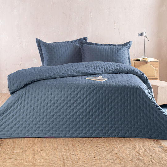 Rythmos Σετ Κουβερλί Υπέρδιπλο Microsatin Πετρολ 220x240cm 2τμχ