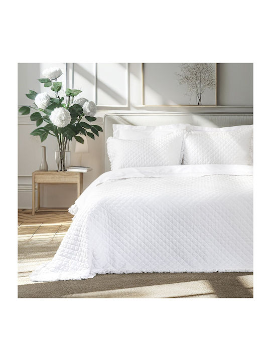 Nima Double Coverlet Set Microfiber White 240x260cm