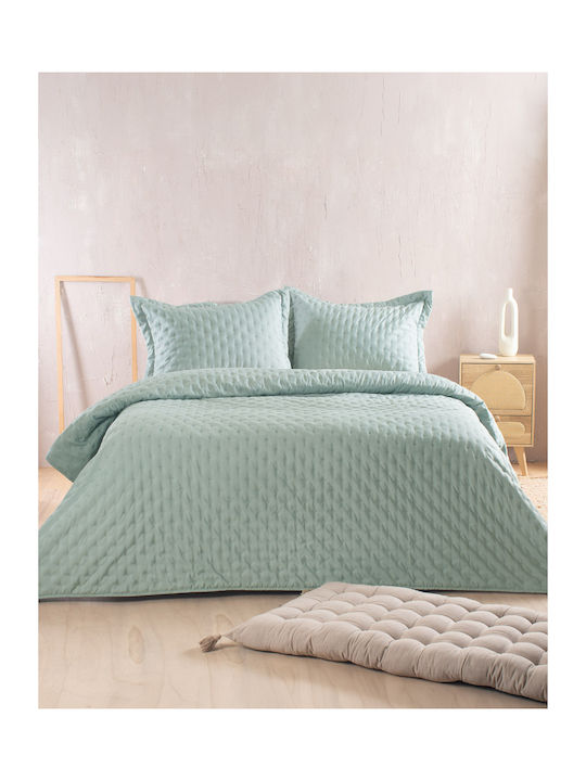 Rythmos Rythmos Tagesdecken Set Microsatin Aqua 160x240cm 2 Stück