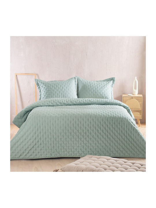 Rythmos Rythmos Tagesdecken Übergröße Microsatin Aqua 240x260cm 3 Stück