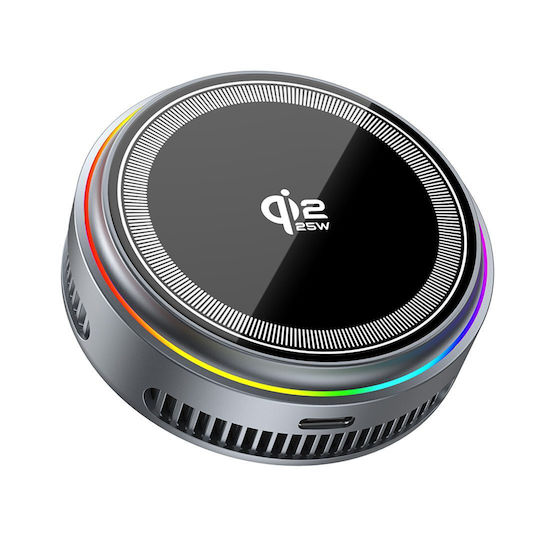 XO Încărcător Wireless Qi2 25W Quick Charge 3.0 / Quick Charge 2.0 Gri CX043