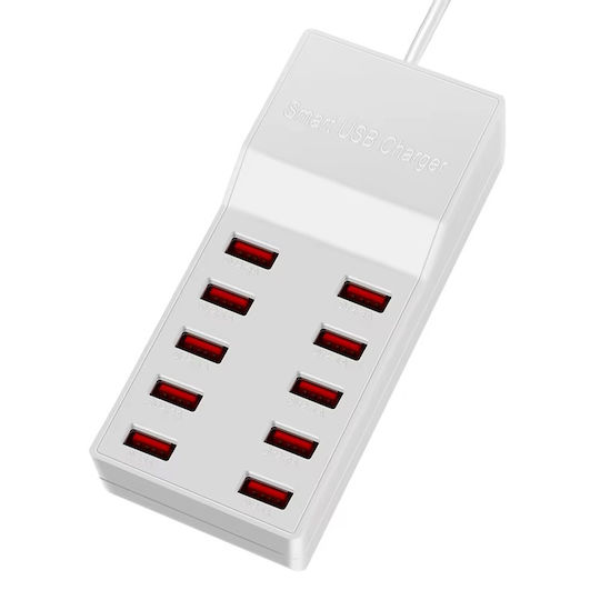 Jiageng Charging Stand with 10 USB-A Ports 50W in White color (JG635)